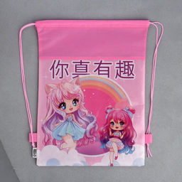 Мешок для обуви Аниме. Розовые мечты (полиэстер) 41?30 см