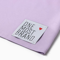 Футболка оверсайз с нашивкой женская MINAKU: One Most Brand, сиреневая, размер 48