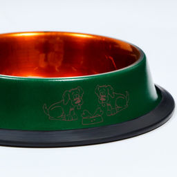 Миска с нескользящим основанием декоративная цветная, 230 мл, зелёная - Пижон фото 3