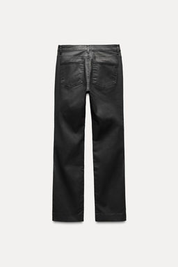 ZW COLLECTION COATED SLIM FIT HIGH-WAIST JEANS - Zara фото 6