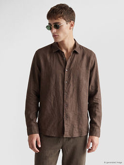 Regular Fit %100 Keten Erkek G?mlek