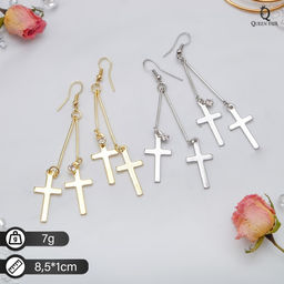 Серьги висячие Шелест крестики, цвет МИКС, 8,5см