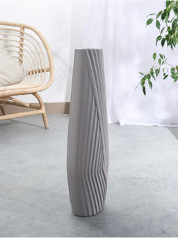 Ваза напольная «Айко», 58×13 см, керамика, серая