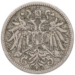 Монета 10 геллеров 1895 года Австрия