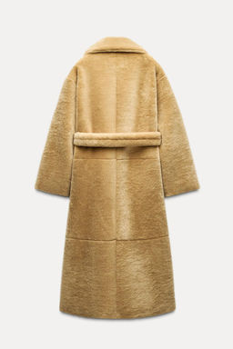 ZW COLLECTION BELTED FAUX FUR COAT - Zara фото 9