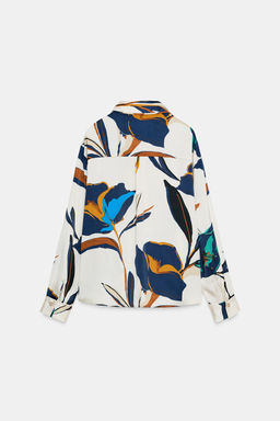 FLORAL PRINT SATIN SHIRT - Zara фото 7