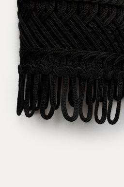 SHORT MACRAME VEST WITH FRINGING - Zara фото 6