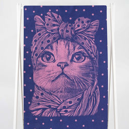 Полотенце махровое 6с102.411ж1 Кошка в горошек(пурпурн3) 67х150см