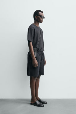 CAMISETA RELAXED FIT ESTRUCTURA / Azul / Acero - Zara фото 4