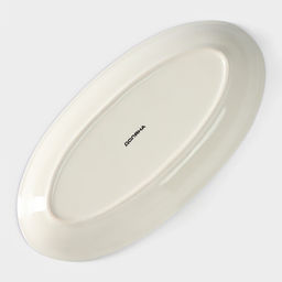 Блюдо овальное Доляна «Лимон», 28×14.5 см, цвет белый