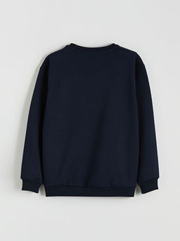 Bisiklet Yaka Ay? Teddy Bask?l? Erkek ?ocuk Kal?n Sweatshirt