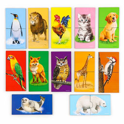 Пазл двойной Животные (головоломка), 12 пазлов, 24 детали - Лесная мастерская фото 21