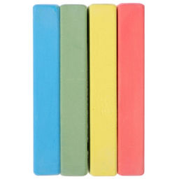 Цена за 8 шт. Мелки цветные школьные, набор 4 шт. «Тачки», прямоугольные