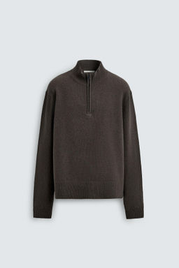 100% WOOL QUARTER-ZIP JUMPER