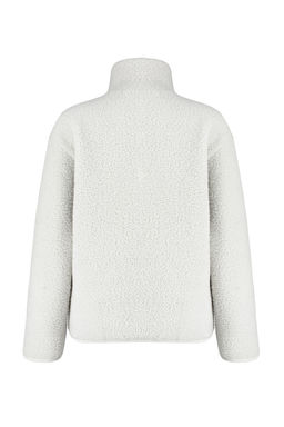 Winter Essentials Gri Polar Fermuarl? Dik Yaka Uzun Kol Cep Detayl? Orme Sweatshirt TWOAW24SW00071