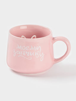 Кружка Доляна «Зайчик», 360 мл, керамика, розовая