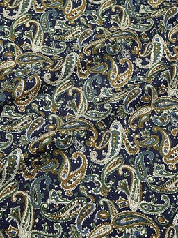 Импорт. хлопок Восточные огурчики на чернильно-синем, ш.1.48 м, хл-100%, 110гр/м.кв