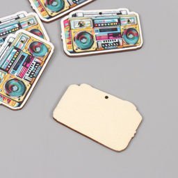 Цена за 5 шт. Декор для творчества дерево «Бумбокс», 2.9×4.5×0.3 см