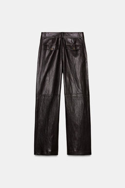 FAUX LEATHER STRAIGHT TROUSERS - Zara фото 3