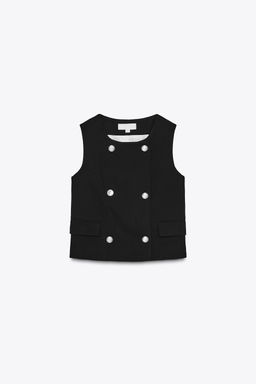 DOUBLE-BREASTED WAISTCOAT WITH GOLD BUTTONS - Zara фото 12