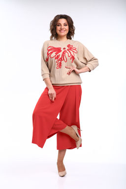 Костюм Michel Chic 1406 бежевый, красный  фото 6