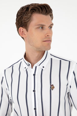 Мужская темно-синяя рубашка с длинным рукавом - U.s. polo assn фото 2