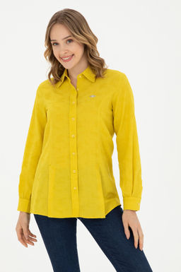 Женская желтая рубашка с длинным рукавом - U.s. polo assn фото 15