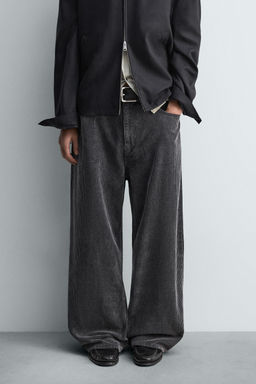 PANTAL?N RELAXED FIT PANA / Gris oscuro - Zara фото 2
