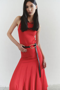 K?rm?z? Duz Maxi A-Line Elbise TWOSS25EL00496