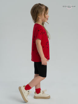 Костюм Актив сердечки на красном-черный - Sovalina фото 22