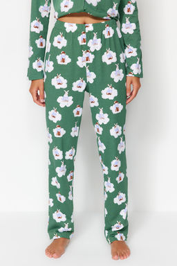 Trendyolmilla Ekru %100 Pamuklu Ay?c?kl? Gomlek-Pantolon Orme Pijama Tak?m? THMAW24PT00002  фото 21