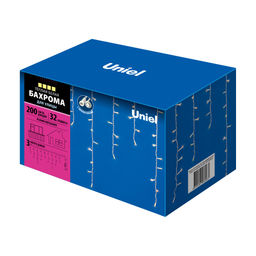 ULD-B3010-200/TWK WARMWHITE IP67 Бахрома светодиодная с эффектом мерцания, 3м. Соединяемая. 200 светодиодов. Теплый белый свет. Провод белый. TM Uniel. - Volpe фото 18