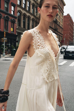 COMBINED LACE CAMISOLE DRESS - Zara фото 4