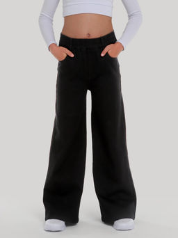 Джинсы-палаццо утеплённые для девочек - Синий мир фото 4