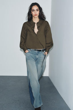 PUFF SLEEVE POPLIN SHIRT ZW COLLECTION