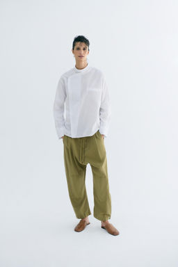 CAMISA PECHERA ZW COLLECTION / Blanco / Marino