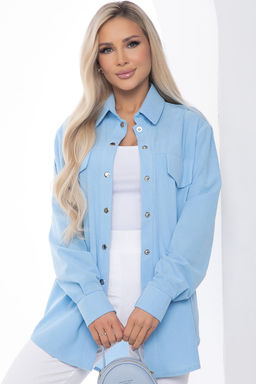 Рубашка Дыхание весны (голубая) Б10051 - Lt collection фото 8