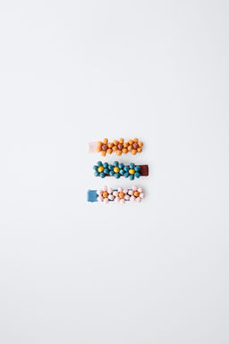 PACK TRES PINZAS FLORES / Multicolor