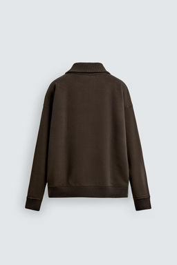 QUARTER-ZIP RIBBED SWEATSHIRT - Zara фото 9