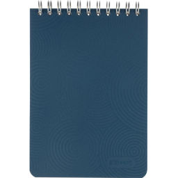 Блокнот Комус на спирали, синий, А6, 80л, клетка