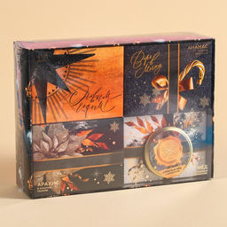 Подарочный набор С новым годом: чай (50 г), арахис, ананас в шоколаде, крем-мед - Фабрика счастья фото 9