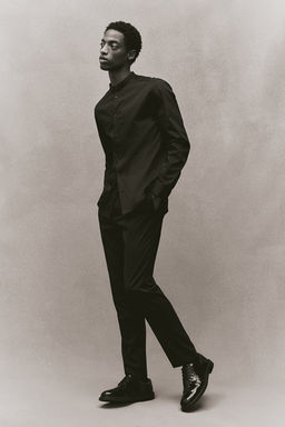 Camisa con cuello mao Slim Fit - H&m фото 2