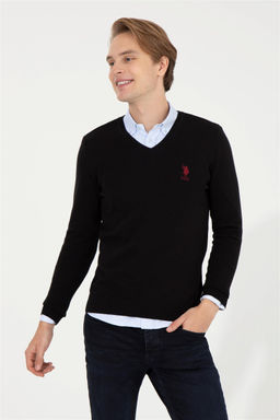 Мужской черный трикотажный свитер Basic - U.s. polo assn фото 7