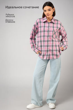 Рубашка женская в клетку Happyfox