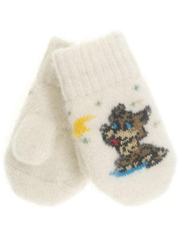 Варежки детские круговые Собака и месяц 0112-2