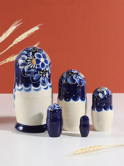 Матрёшка дерево «Марина», гжель, 5-кукольная, 19 см