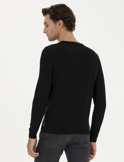 Черный трикотаж приталенного кроя с круглым вырезом - Cacharel фото 5