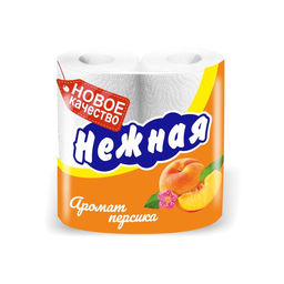 Цена за 2 шт. Туалетная бумага «Нежная» со втулкой, аромат персика, 2 слоя, 4 рулона