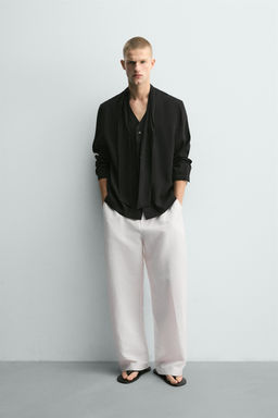 CAMISA FLUIDA LAZO / Negro