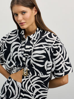 Рубашка из хлопка с принтом / Zarina  фото 7